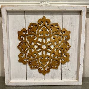 NEW Wooden Carved Medallion Wall Art Decor Plaque